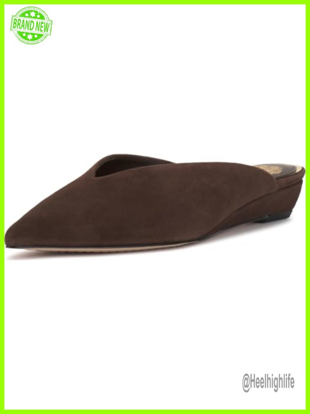 Suede Slip-On Pointed Toe Wedge Mules Dress Shoes